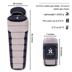 Scout mummy sleeping bag dimensions and packed size