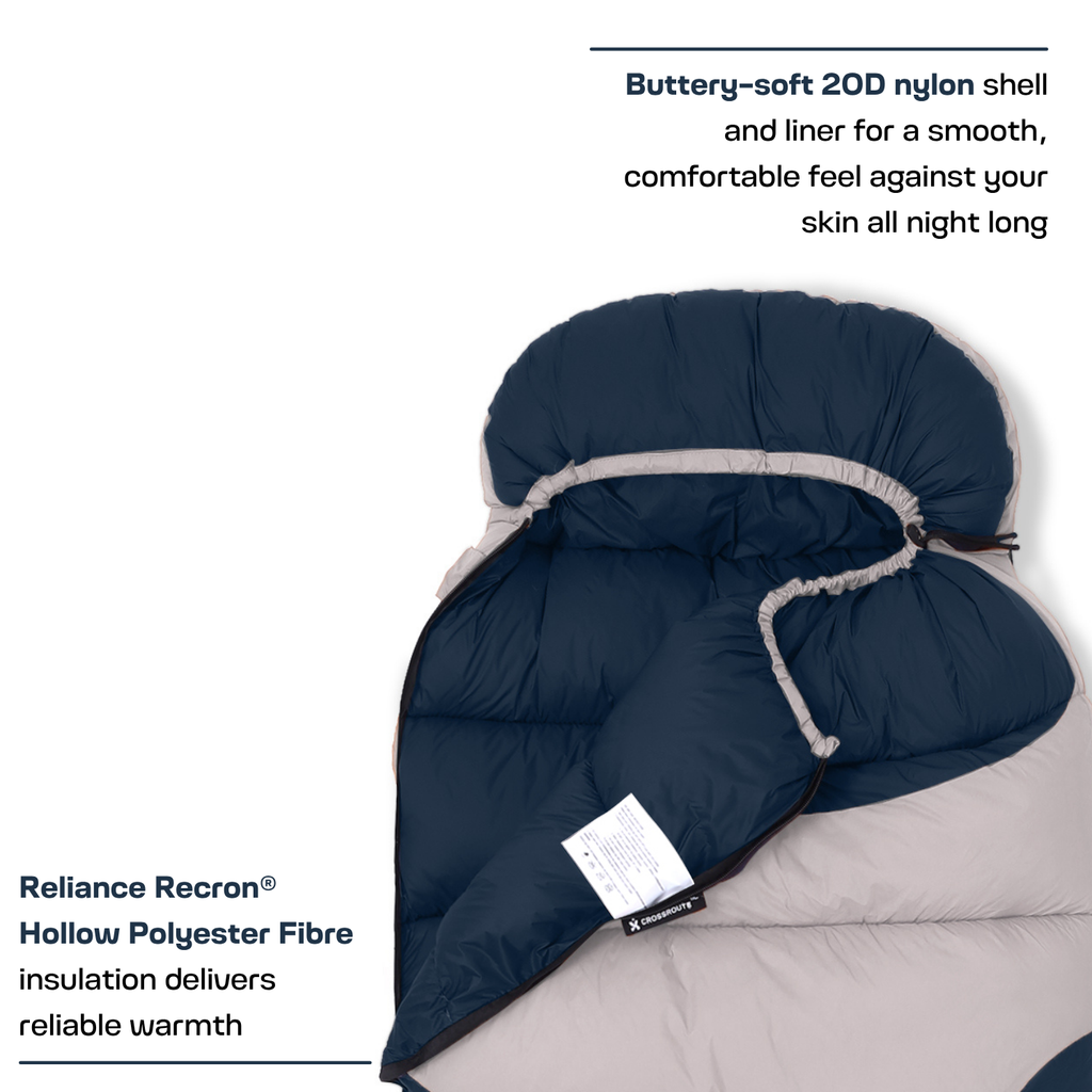 Scout mummy sleeping bag with Recron® hollow polyester fibre insulation