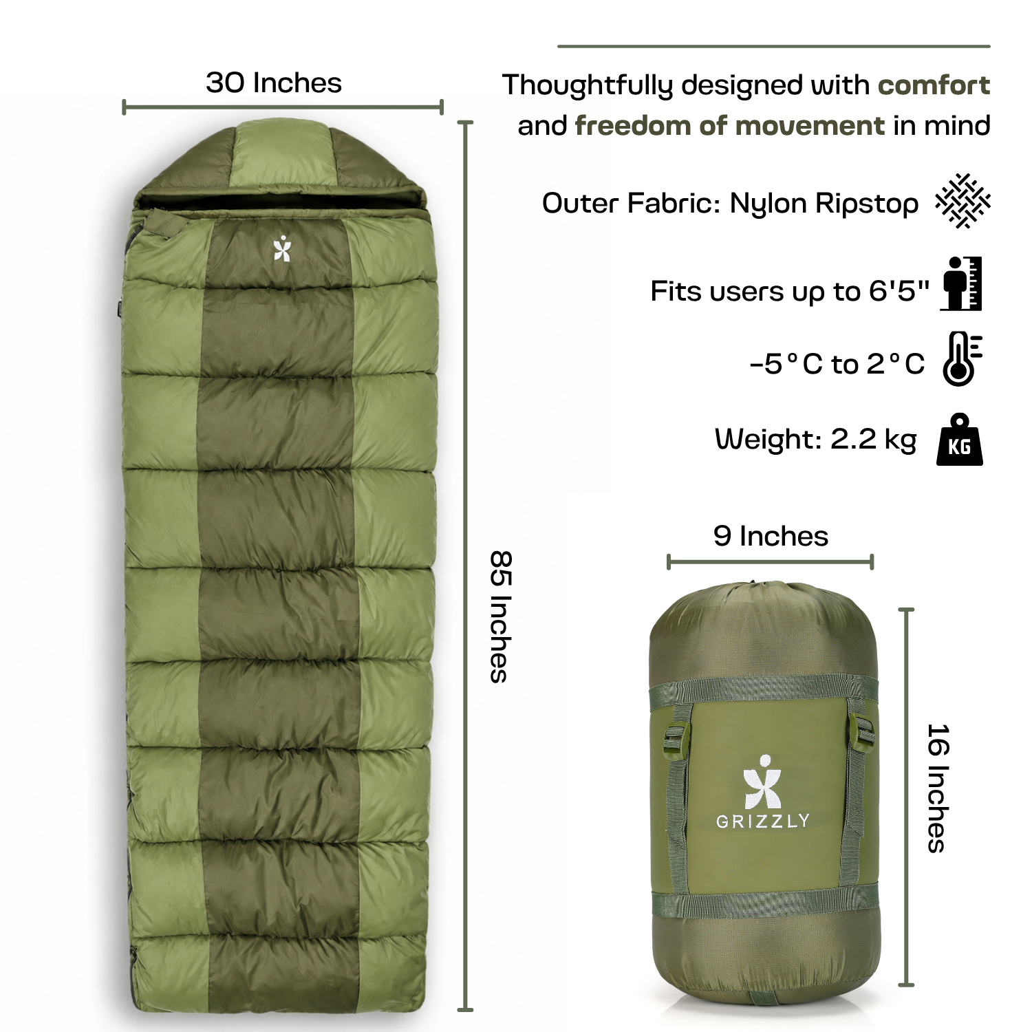 Grizzly | Rectangular Sleeping Bag