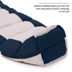 Scout mummy sleeping bag with spacious footbox