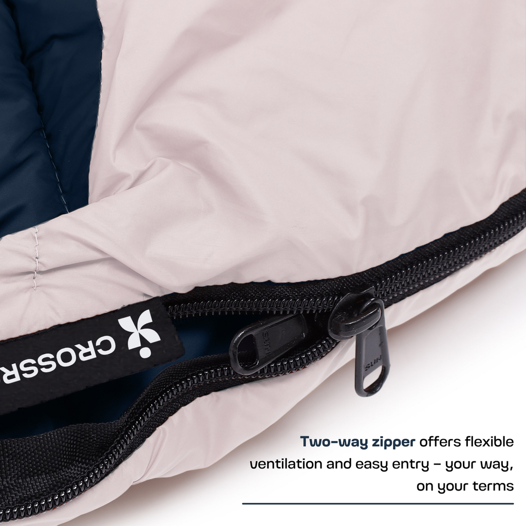 Scout mummy sleeping bag with two-way zipper