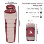 Scout mummy sleeping bag dimensions and packed size