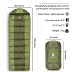 Grizzly rectangular sleeping bag dimensions and packed size