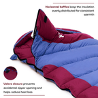 Scout mummy sleeping bag with horizontal baffles