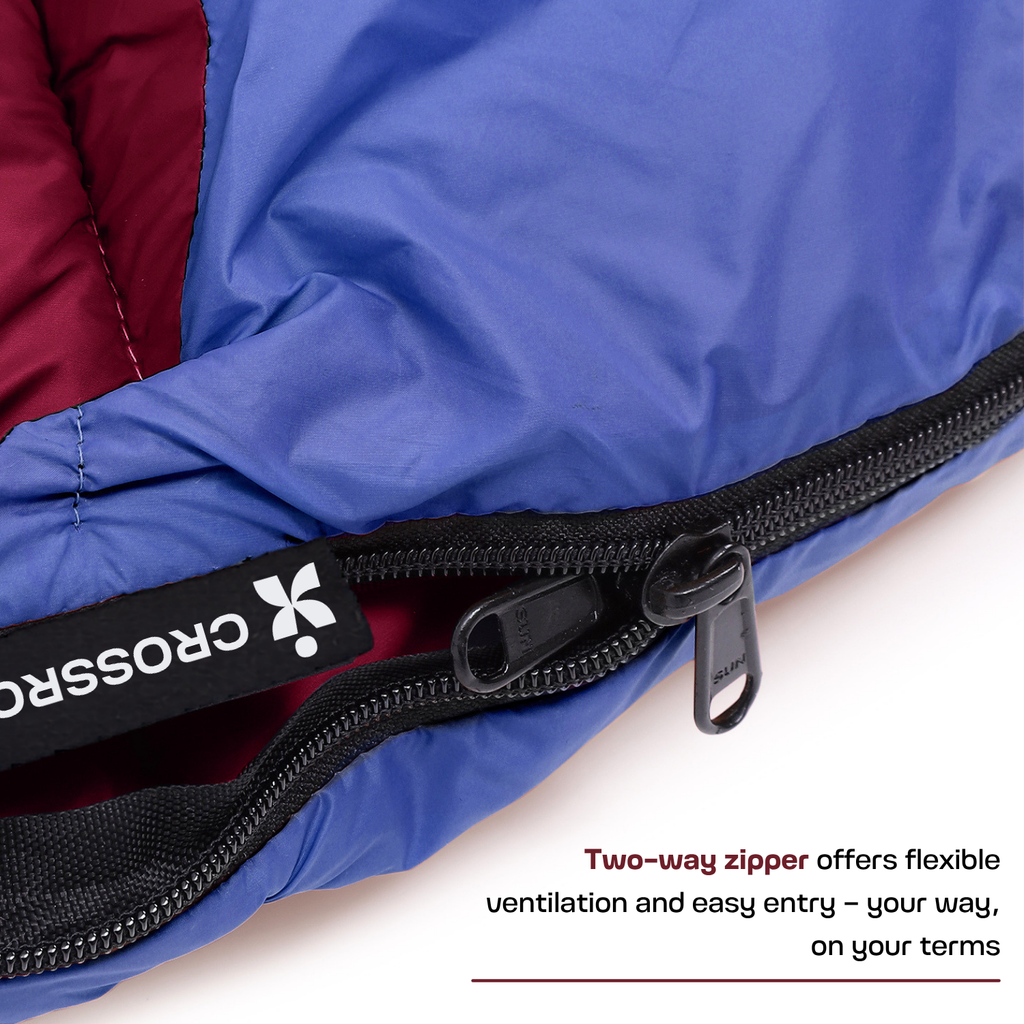 Scout mummy sleeping bag with two-way zipper