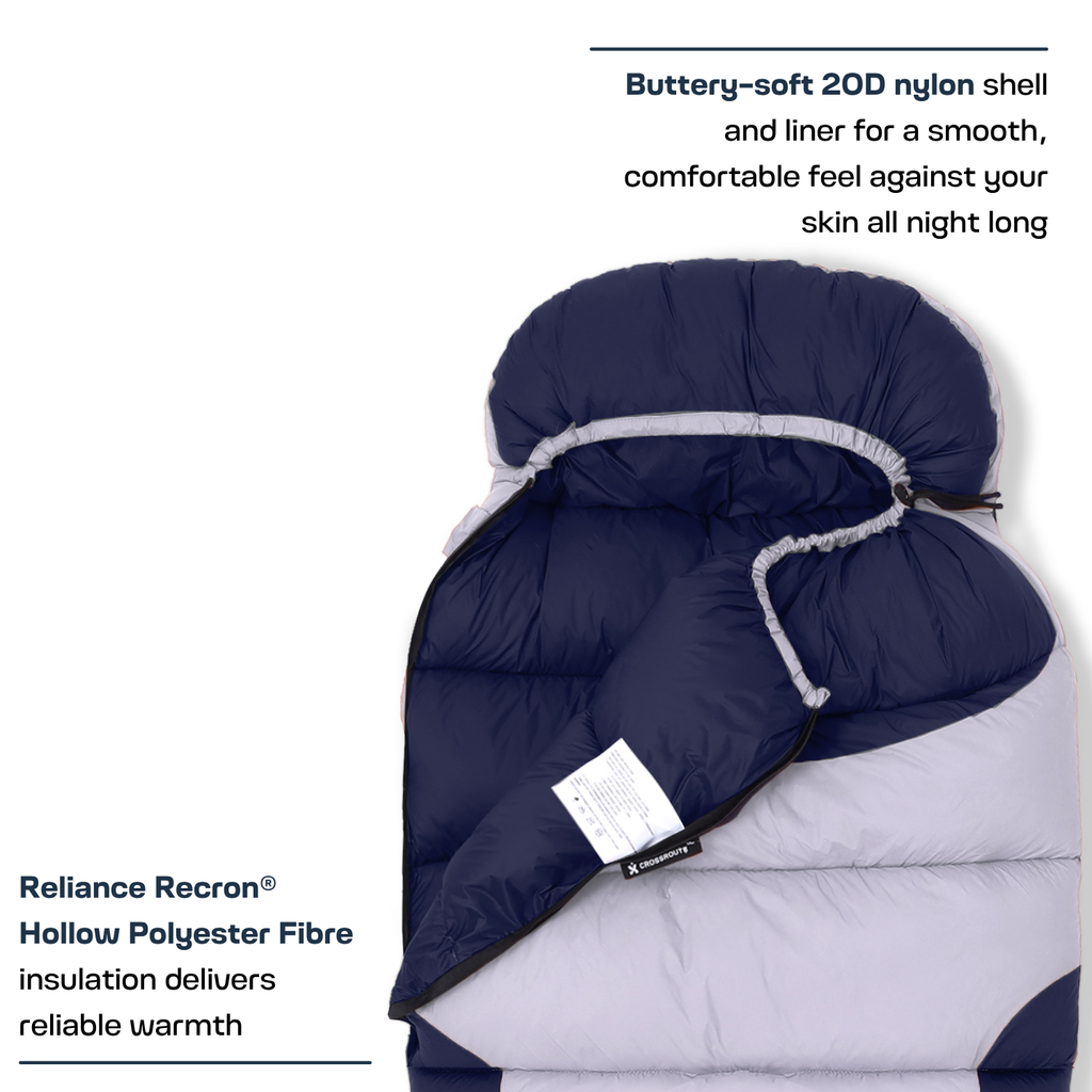 Scout mummy sleeping bag with Recron® hollow polyester fibre insulation