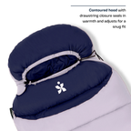 Scout mummy sleeping bag with contoured drawstring hood