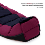Scout mummy sleeping bag with spacious footbox