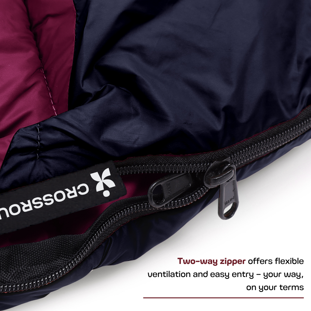 Scout mummy sleeping bag with two-way zipper