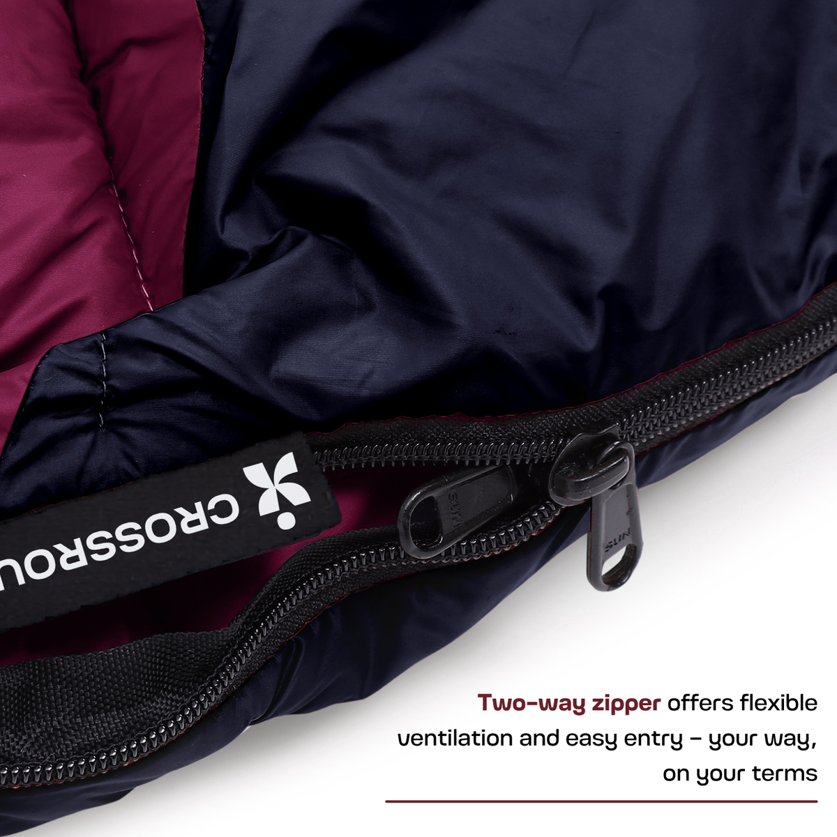 Scout mummy sleeping bag with two-way zipper