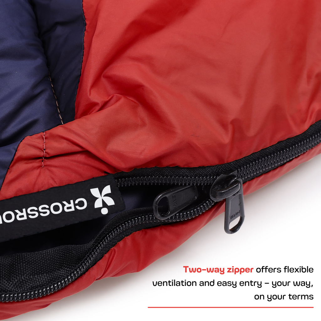 Scout mummy sleeping bag with two-way zipper
